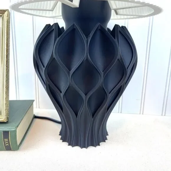 Modern Table Lamp, Abyssal Table Lamp, Desk Lamp and Shade, Bedside Lamp, Unique - Picture 2 of 10